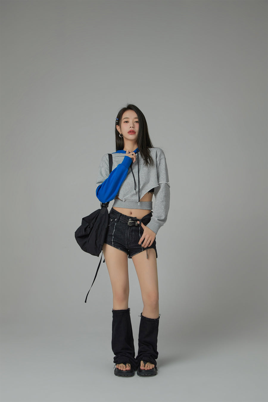 CHUU Side Slit Color Hoodie