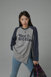 Nice To Meet Chuu Contrast Raglan T-Shirt