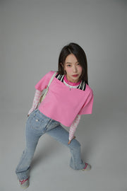 Chuu Lapel Loose Fit T-Shirt