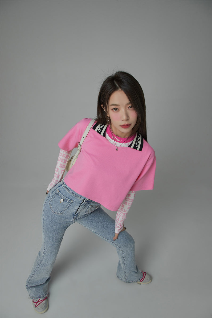 CHUU Chuu Lapel Loose Fit T-Shirt