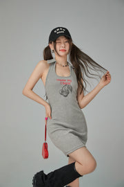 Three Cherries Open Back Mini Dress