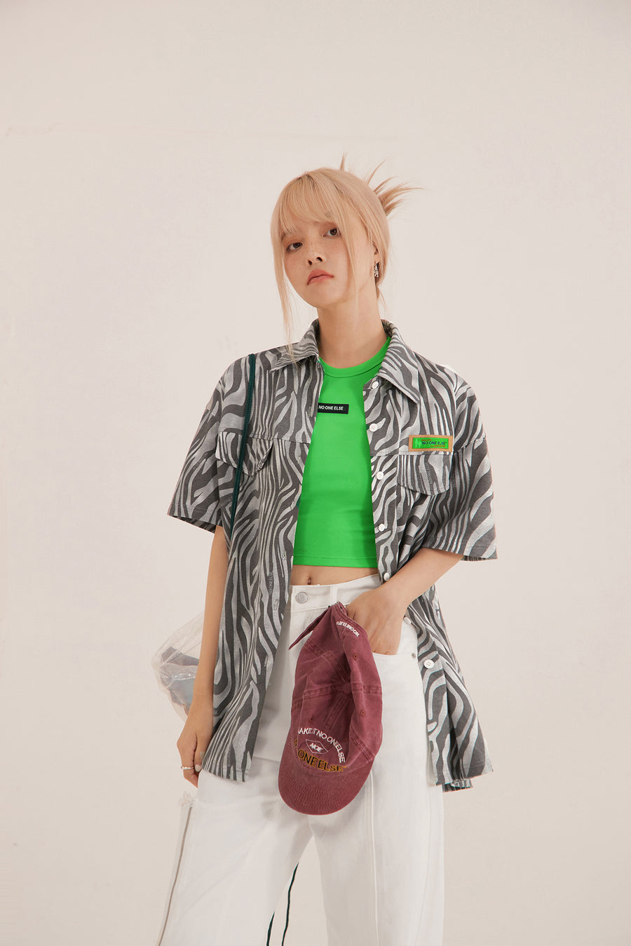 CHUU Zebra Print Loosefit Long Shirt