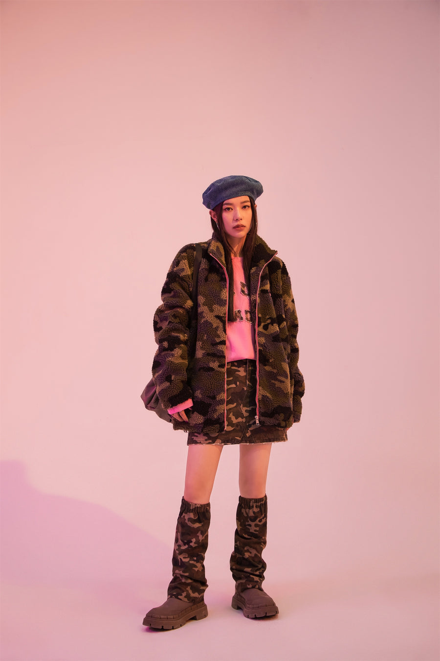 CHUU Call Your Name Camouflage Fleece Jacket