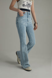 Washed Bootcut Denim Jeans