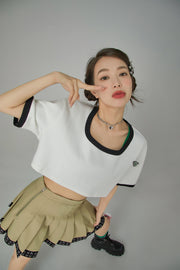 Boat-Neck Loosefit Crop Top