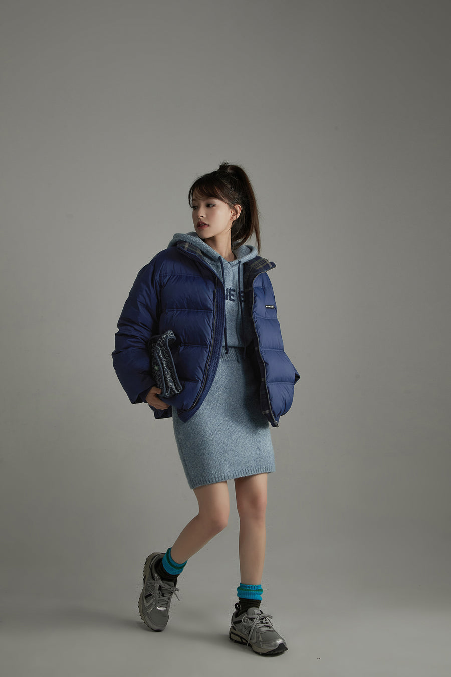 CHUU Cozy Hooded Knit Dress