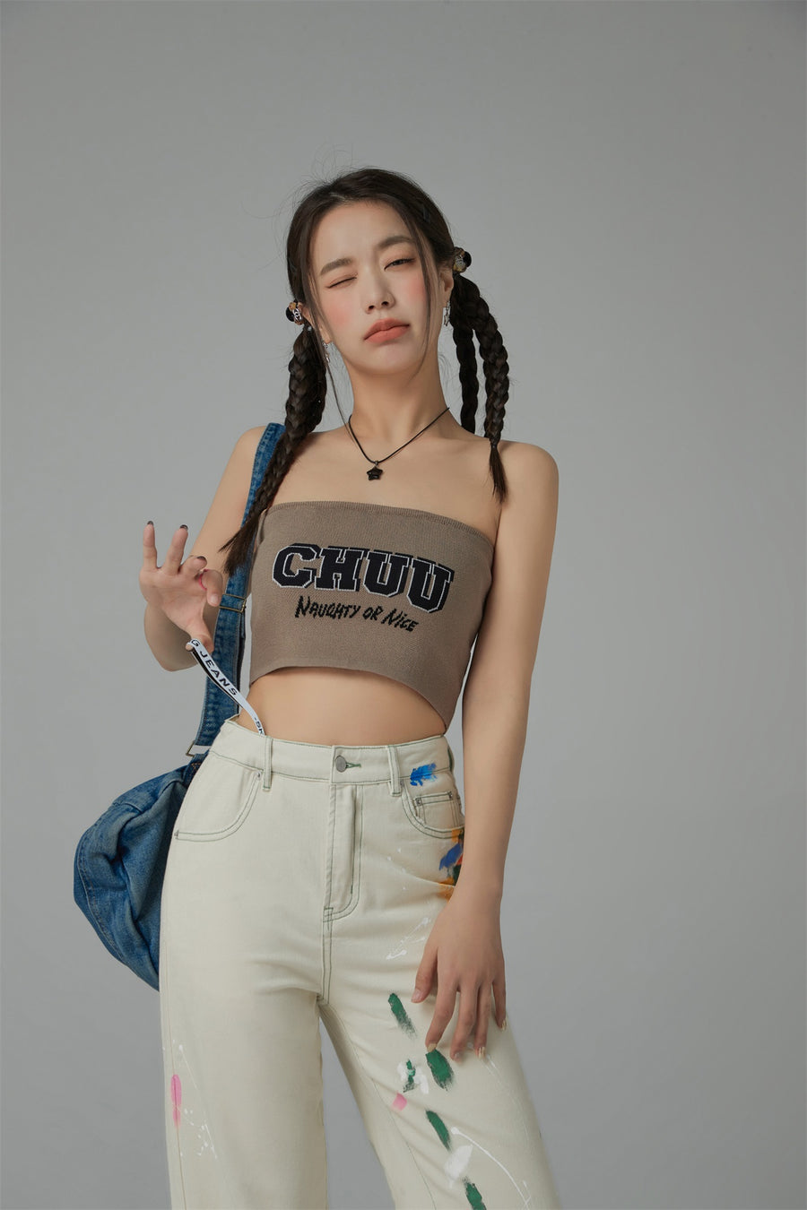 CHUU Chuu Naughty Or Nice Tube Top