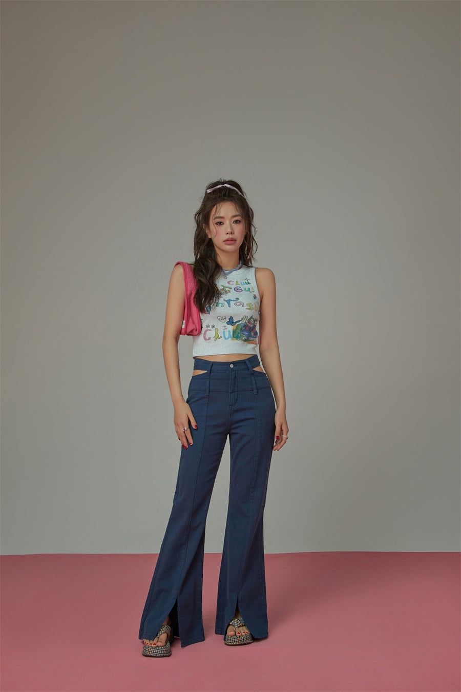 CHUU Side And Front Slits Bootcut Pants