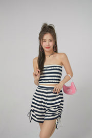 Stripes Frill Tube Top