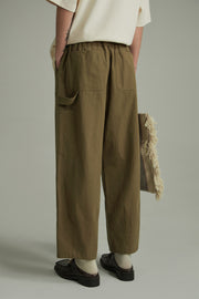 Cotton Ankle Cropped Wide Pants