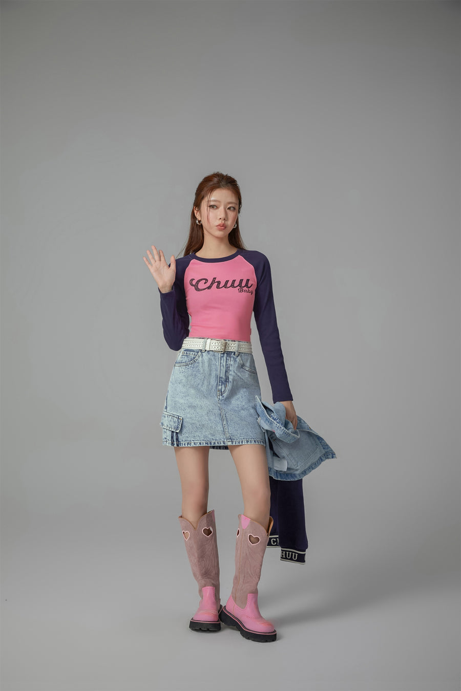 CHUU Denim Mini Skirt