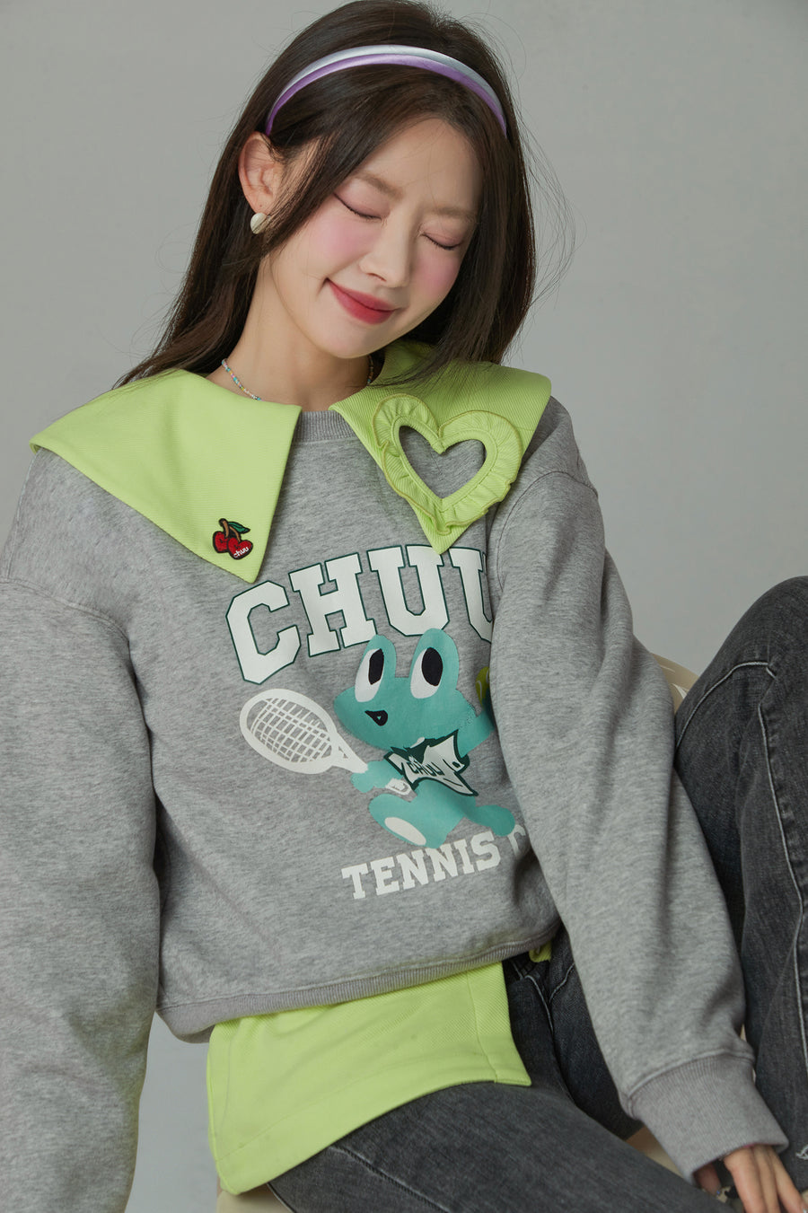 CHUU Tennis Frog Loose Fit Sweatshirt