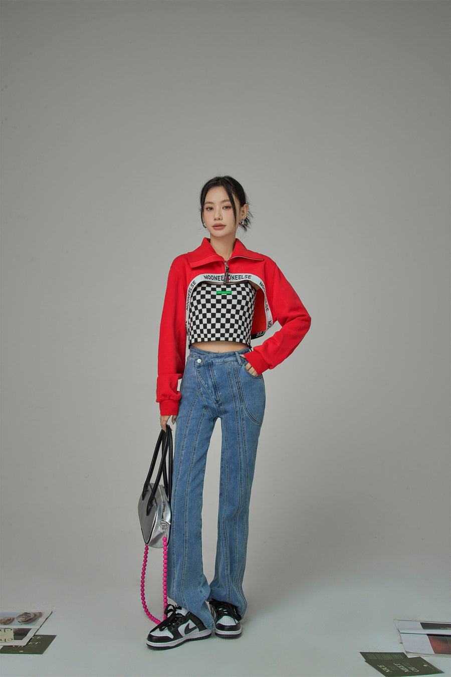 CHUU Paradise Where We Are Living Maxi Cropped Sweatshirt