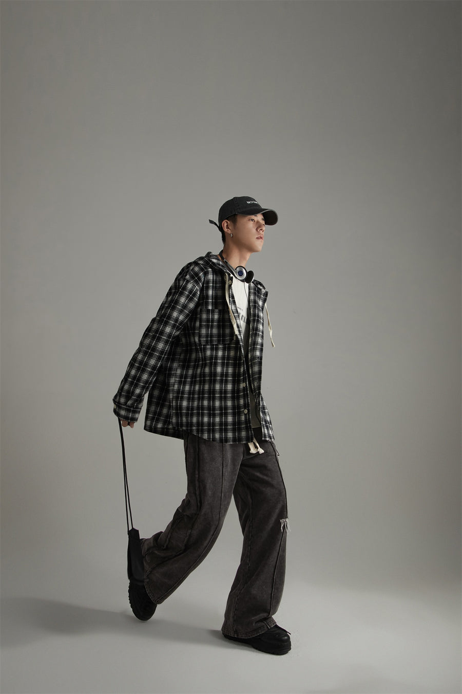 CHUU Classic Check Hoodie Shirt