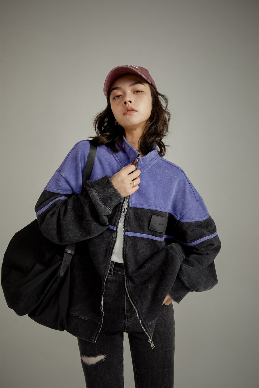 CHUU High Neck Zip-Up