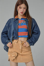 Only Upwards Color Stripe Crop T-Shirt