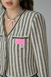 Cupcake Striped V-Neck Jacket