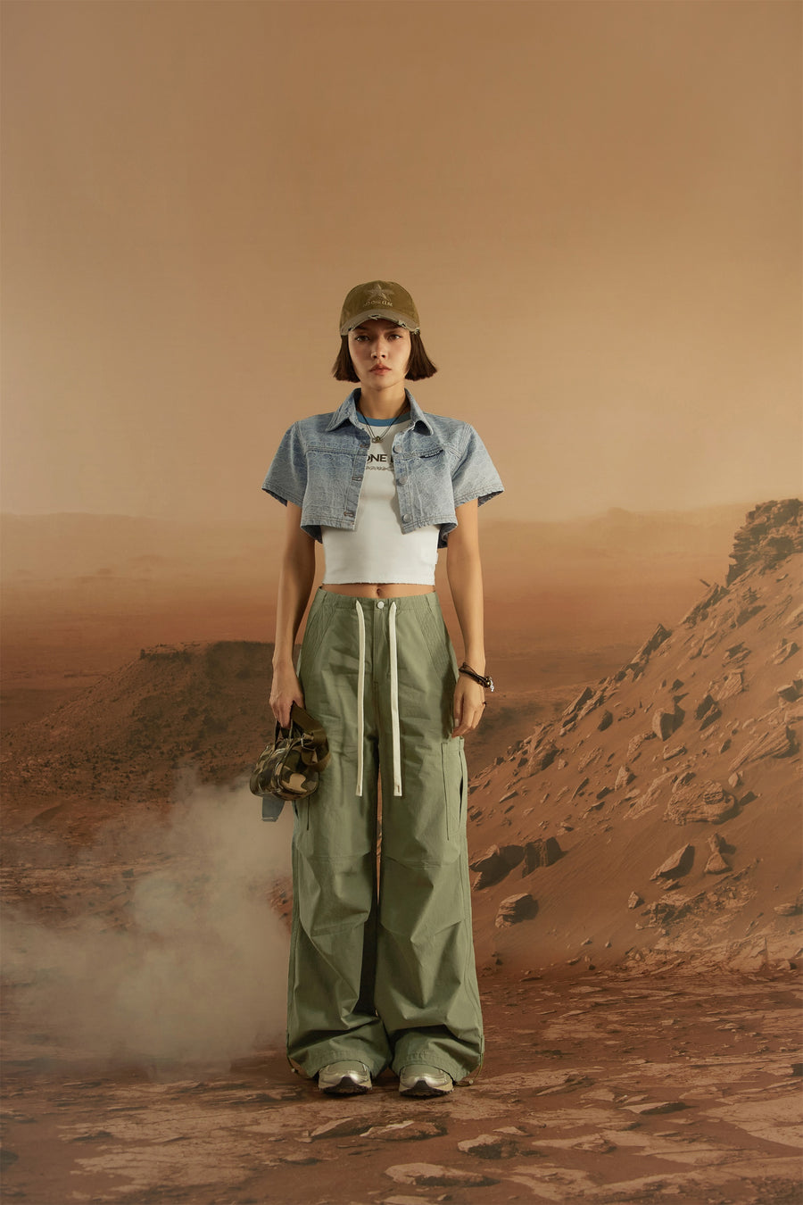 CHUU String Wide Cargo Pants