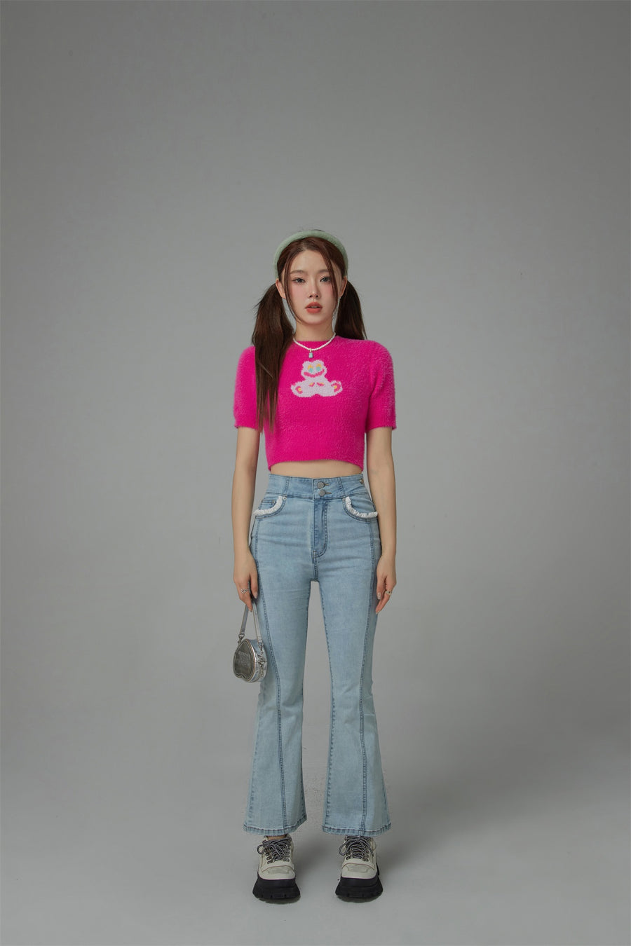 CHUU Lace Pockets Bootcut Jeans