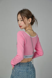 '-5Kg Jeans Zip-Up Crop Top