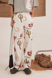 Holiday Cactus Wide Pants