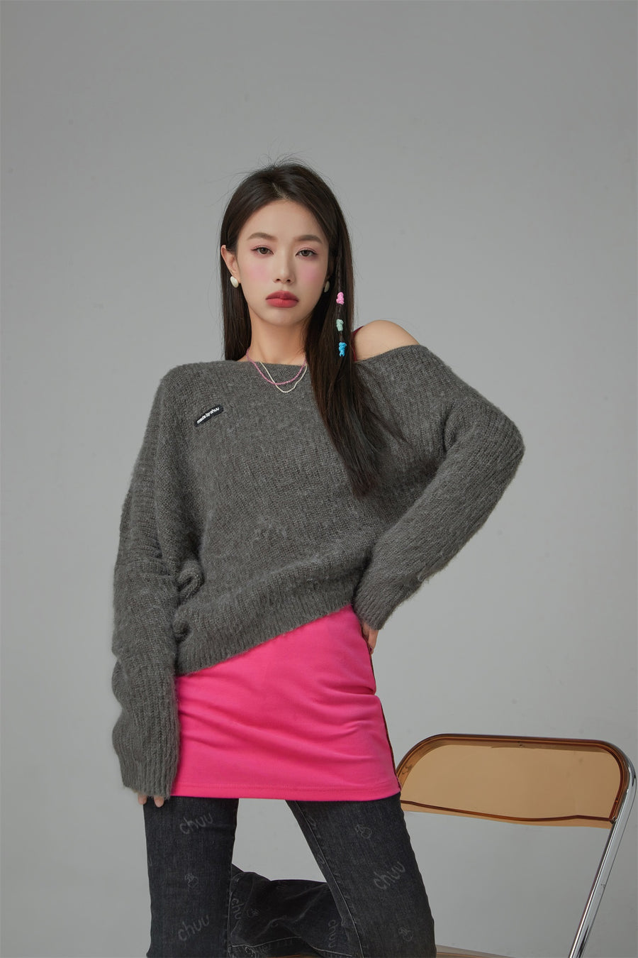 CHUU Wind And Sky Off The Shoulder Ribbed Top