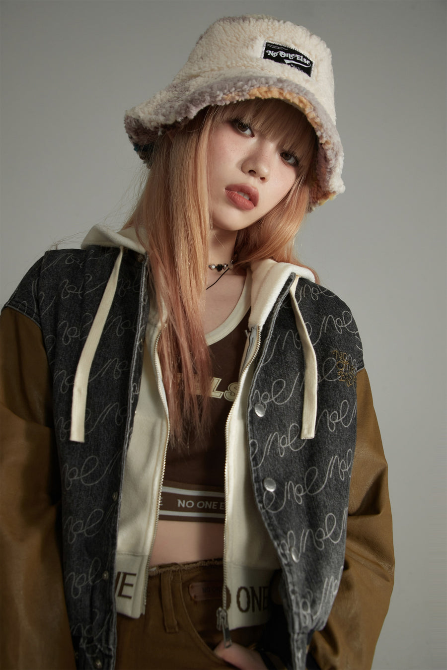 CHUU Camouflage Fleece Bucket Hat