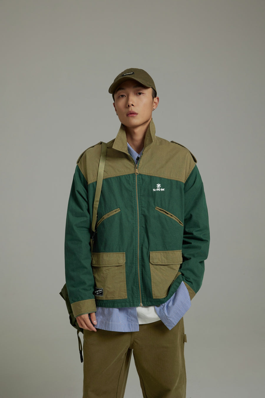 CHUU Color Block Zip-Up Field Jacket