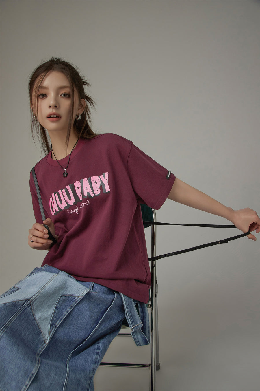 CHUU Chuu Baby Logo Cotton Loose Fit T-Shirt