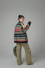 I See The Light Striped Fleece Overfit Jacket