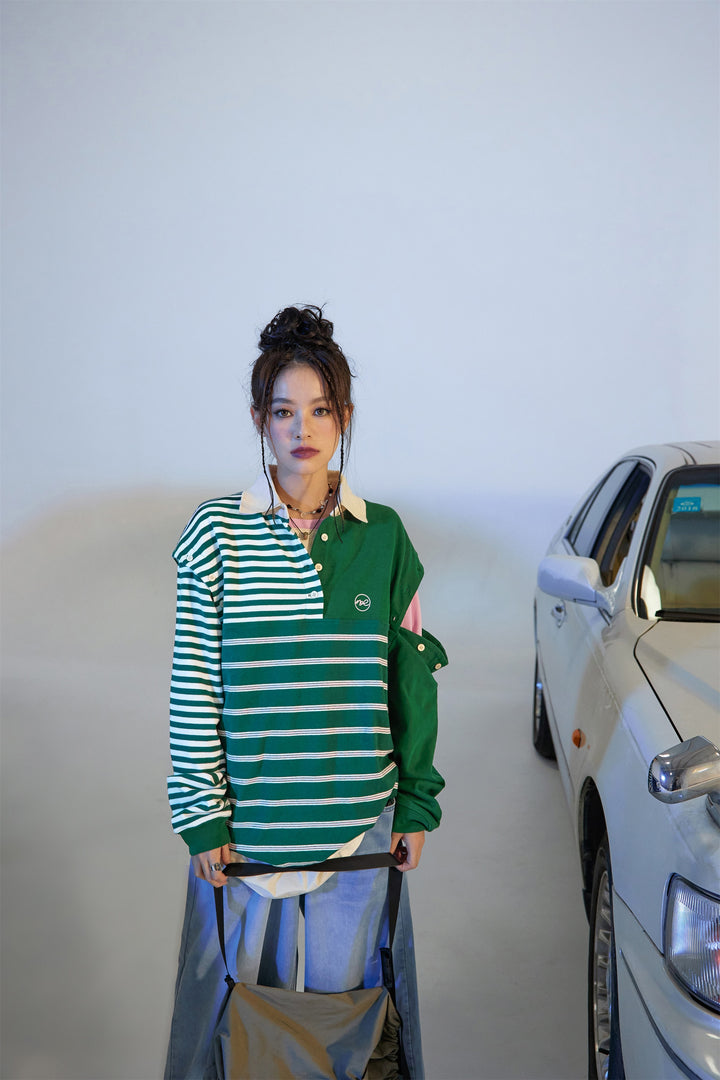 Green Stripe Simple T-Shirt