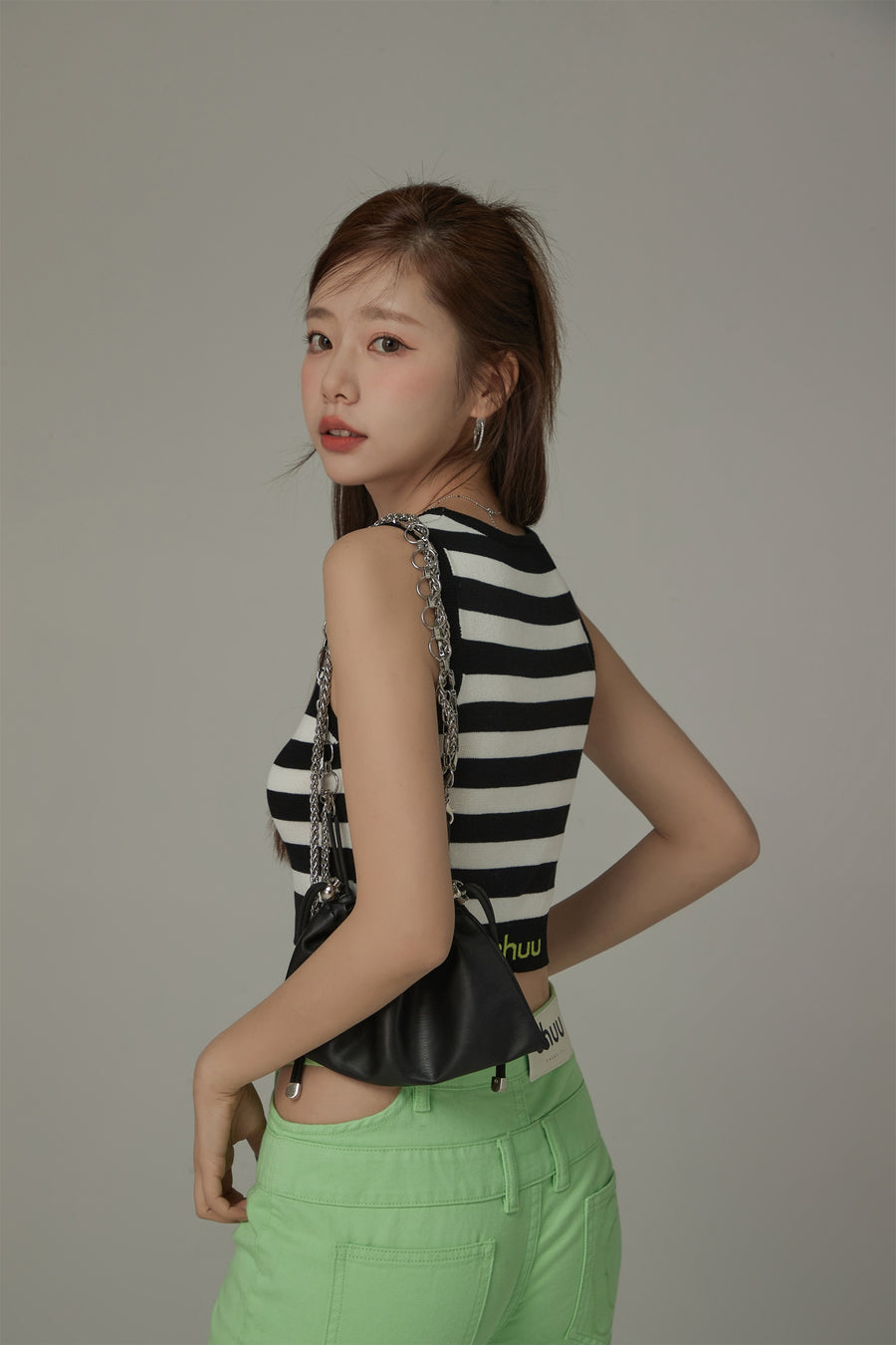 CHUU Striped Crop Top