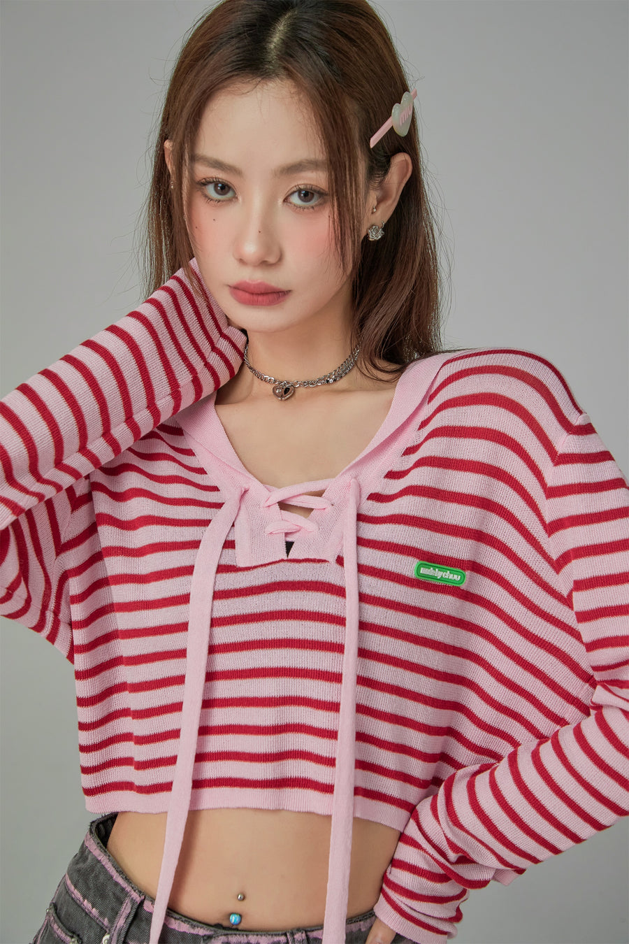 CHUU Sailor Striped Knit Sweater