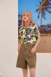 Alphabet Collage Crop Shirt