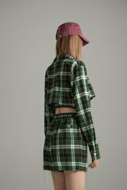 Scottish Check Raw Hem Shorts