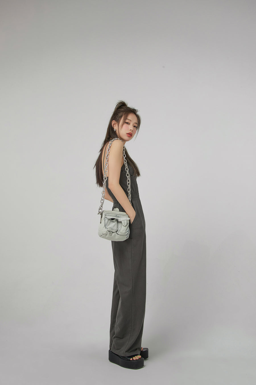 CHUU Corset Top Jogger Jumpsuit