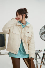 Collar Button-Up Cotton Corduroy Style Jacket