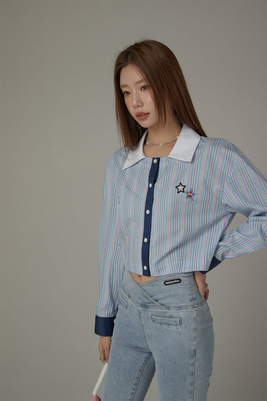 CHUU Star Line Collar Shirt