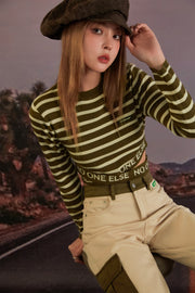 Noe Striped Criss Cross Crop T-Shirt