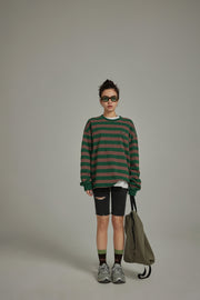 Stripe Color Sweatshirt