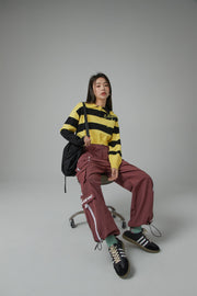 Chuu Lettering Two Way Leg Wide Cargo Pants