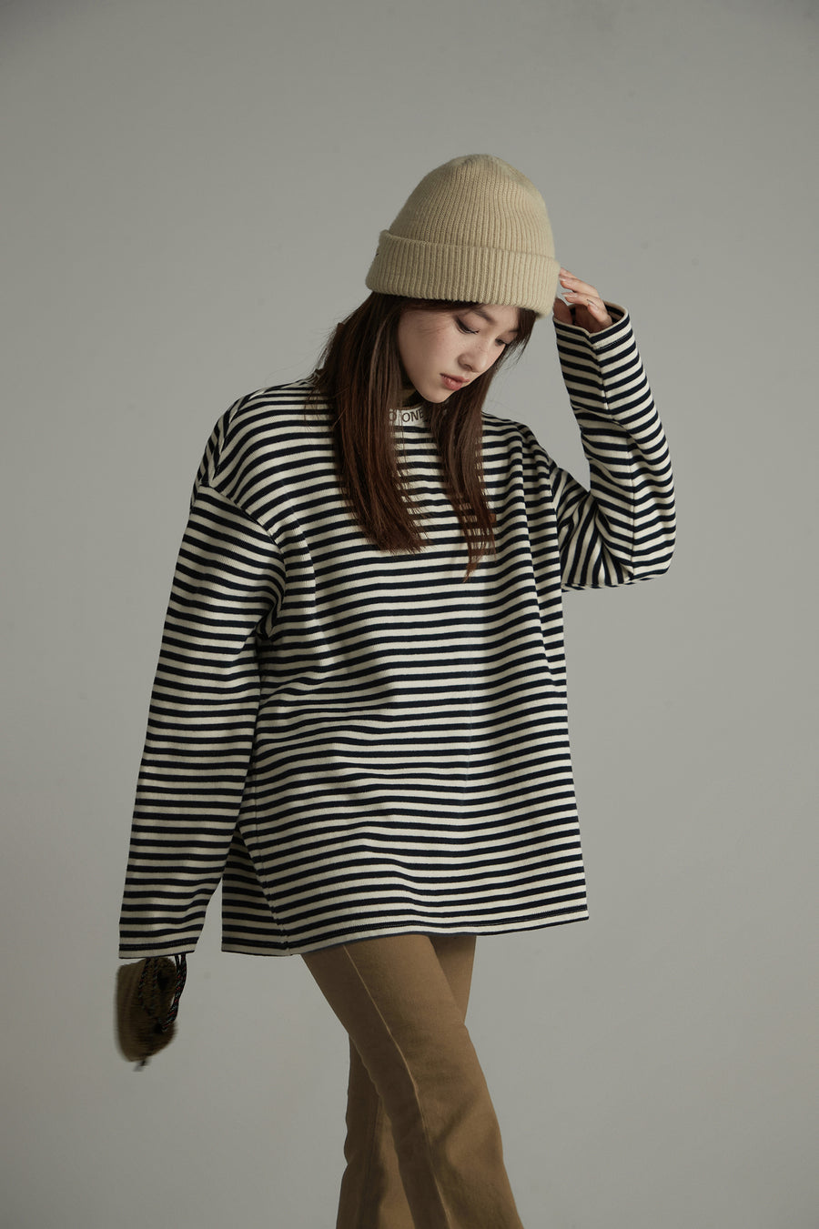 CHUU Striped Loose Fit T-Shirt