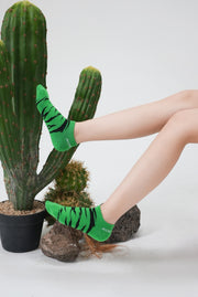 Green Zebra Fake Socks