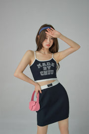 Made By Chuu Crop Knit Tank Top