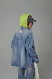 Rose Scent Kiss Loose Denim Shirt