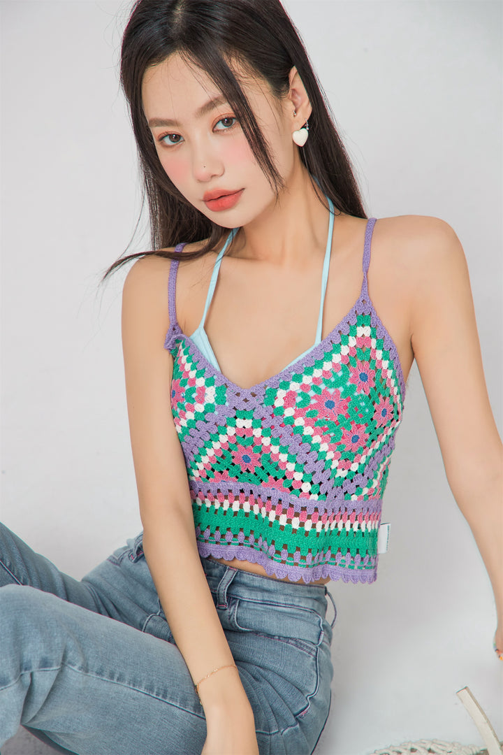 Crochet Color Cami Top