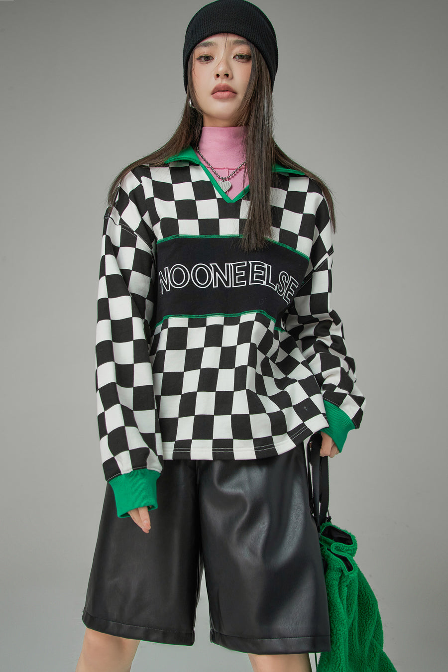 CHUU What You Asked For Checkered Sweatshirt