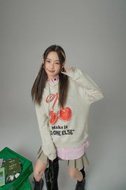 Spring Cherries Printed Hoodie