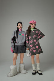 Chuu Heart Half Zip-Up Dress