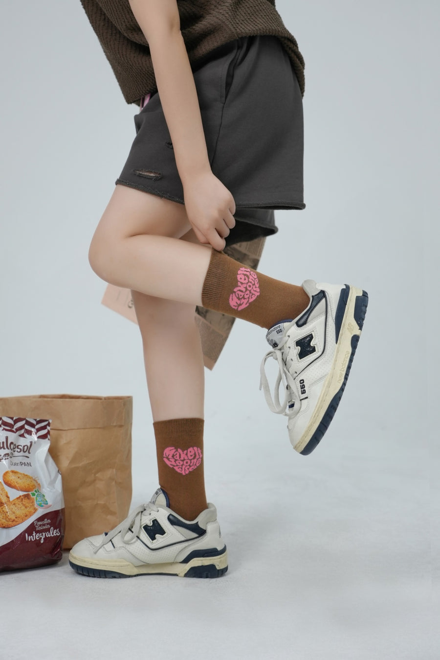 CHUU Make It! Heart Logo socks